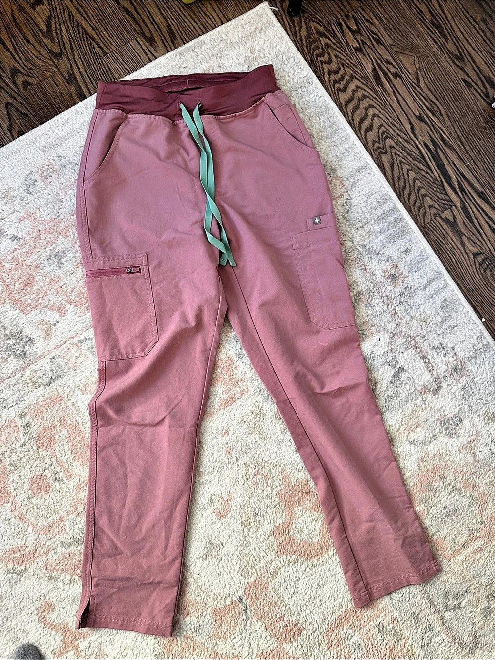 FIGS Technical Collection 1.0 pants Straight Leg Pink Small